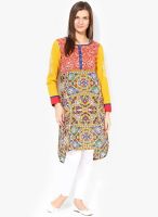 Akkriti By Pantaloons Yellow Printed Kurti