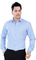 Alanti Men's Solid Formal Blue Shirt