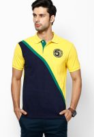 Allen Solly Yellow Solid Polo T-Shirts