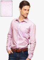 Alley Men Checks Pink Casual Shirt