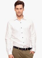 Alley Men Striped White Casual Shirt