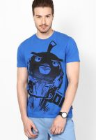 Angry Birds Blue Printed Round Neck T-Shirts