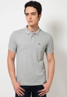 Arrow Sports Grey Solid Polo T-Shirts