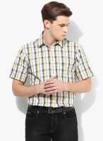 Arrow Sports Yellow Check Regular Fit Casual Shirt