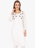 Bhama Couture White Embroidered Kurta