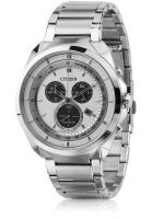 CITIZEN At2150-51A Silver/White Chronograph Watch