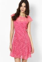 Calgari Pink Colored Embroidered Shift Dress