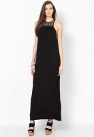 Chemistry Black Colored Solid Maxi Dress