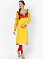 Dhwani Yellow Embroidered Kurta