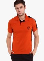 Elaborado Orange Printed Polo T-Shirts