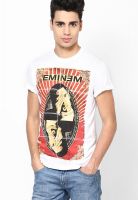Eminem White Printed Round Neck T-Shirts