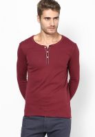 FREECULTR Maroon Henley T Shirt