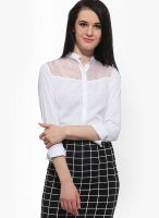Faballey White Solid Shirt