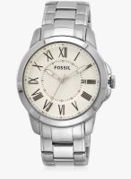 Fossil Fossil Mens Dress Silver/Cream Analog Watch
