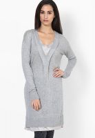 Gas Grey Colored Solid Shift Dress