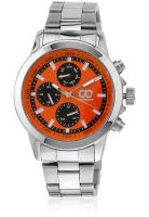 Gio Collection Ad-0059-A Silver/Orange Chronograph Watch