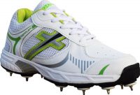 Gowin Rappler Full Spike Cricket Shoes(White, Green)