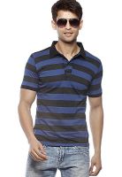 Gritstones Blue Striped Polo T-Shirts