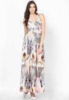 Harpa Cream Colored Printed Maxi Dress