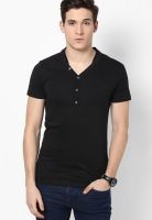 Jack & Jones Black Printed Round Neck T-Shirts