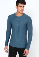 Jack & Jones Blue Henley T Shirt