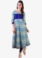 Libas Blue Printed Kurta