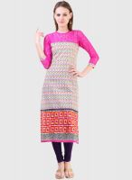 Libas Cream Embroidered Kurta