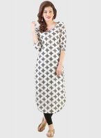 Libas Cream Printed Kurtas