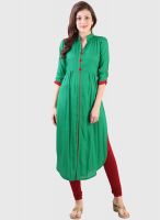 Libas Green Solid Kurta