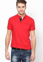 Monteil & Munero Red Solid Henley T-Shirts