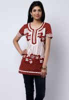 Mustard Cotton White Kurti