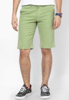 Peter England Green Solid Shorts