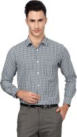 Peter England Men's Checkered Formal White Shirt