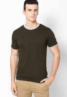 Phosphorus Green Solid Round Neck T-Shirt