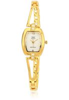 Q&Q S133-021Ny Golden/White Analog Watch