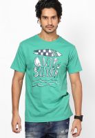 Quiksilver Green Crew Neck T Shirt