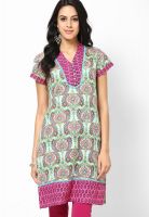 Rain & Rainbow Aqua Blue Printed Kurtis