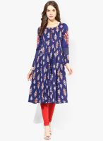 Rangmanch By Pantaloons Blue Printed Kurta