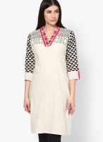 Rangmanch By Pantaloons Cotton Off White Kurta