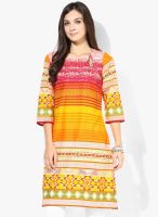 Rangmanch By Pantaloons Yellow Printed Kurta