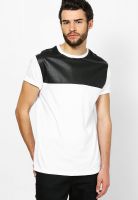 River Island White Solid Round Neck T-Shirts