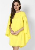 River Island Yellow Cape Dress With Trim