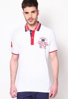 Scullers White Regular Fit Polo T Shirt