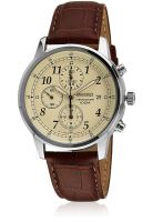 Seiko Sndc31P1 Brown/Cream Chronograph Watch