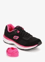 Skechers Agility-Perfect Fit Black Running Shoes