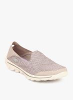 Skechers Go Walk 2-Convertible Beige Sporty Sneakers