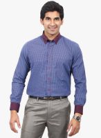 Solemio Purple Checks Slim Fit Formal Shirt