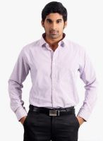 Solemio Purple Striped Slim Fit Formal Shirt