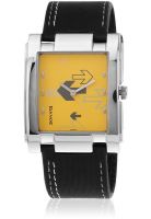 Sonata Nf7946Sl01A Black/Yellow Analog Watch