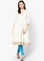 Span Cotton Off White Kurti